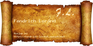 Fendrich Loránd névjegykártya