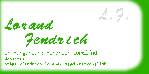 lorand fendrich business card